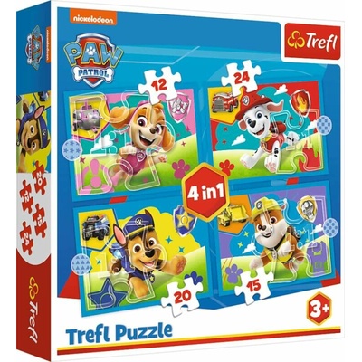 Trefl Paw Patrol Štěňata v běhu 4 v 1 mix 12 15 20 a 24 dílků