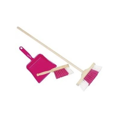Goki Pink cleaning kit, brush + dustpan