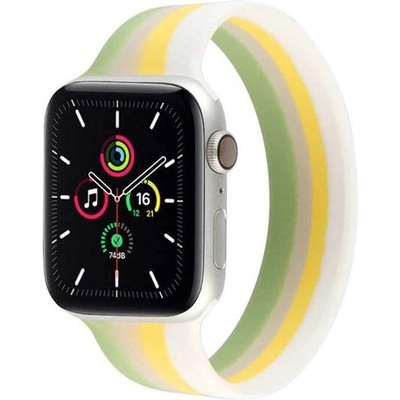 JC Силиконова каишка за Apple Watch 38мм, 40мм, 41мм, 42мм - JC Design Silicone SoloLoop Band (бял-жълт)