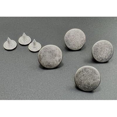 Narážací gombík hladký - priemer 1,7 cm - matná tmavá strieborná