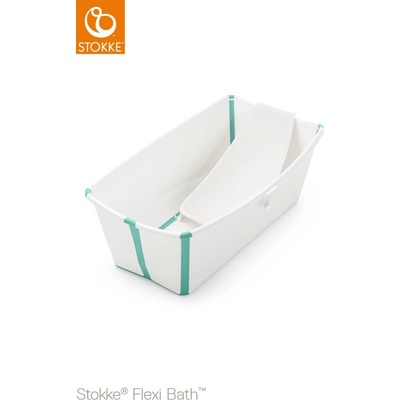 STOKKE Set cestovní skládací vanička Flexi Bath s novorozeneckou vložkou White Aqua