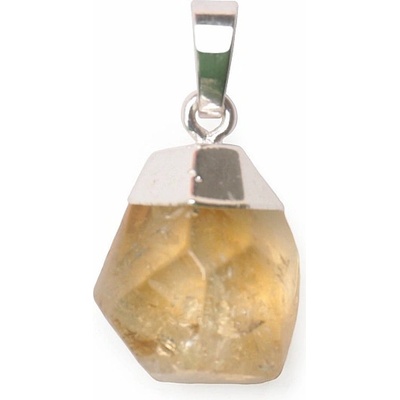 Nefertitis Citrín broušený přívěsek tvar kapka stříbra NF28420