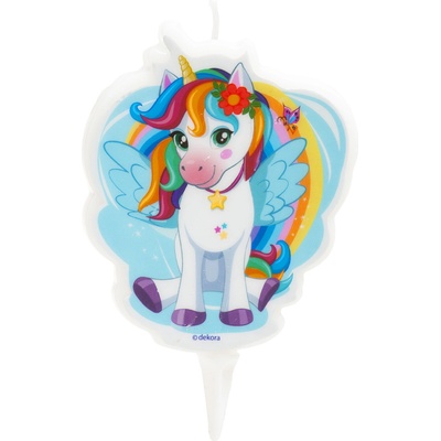 Dekora Свещ за торта Еднорог