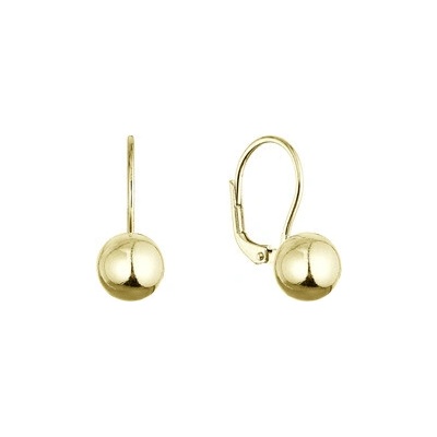 EVOLUTION GROUP CZ Pozlacené stříbrné náušnice lesklá kulička - 61136 yellow gold