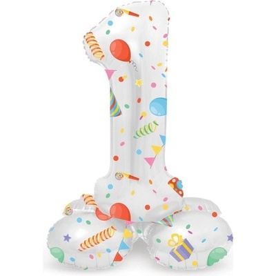 Folat Balónek fóliový číslo 1 samostojné Veselá party 41 cm