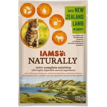 Iams Cat kuracie a jahňacie mäso v omáčke 85 g