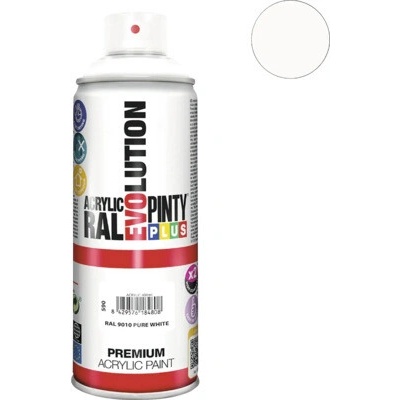 Pintyplus Evo farba v spreji 400 ml RAL 9010 biela lesklá