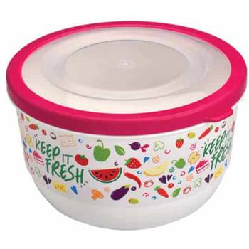 Елегантен пластмасов контейнер за храна розов 1000мл (m-1404)