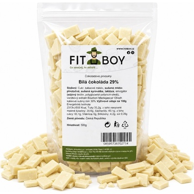 Fitboy Biela čokoláda 29% 0,5 kg