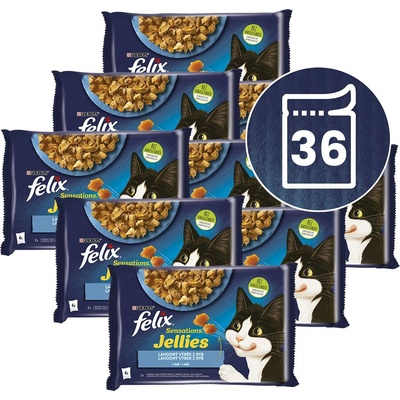 FELIX Капсули FELIX Sensations Jellies, вкусен избор от риба в желе 36 x 85 г