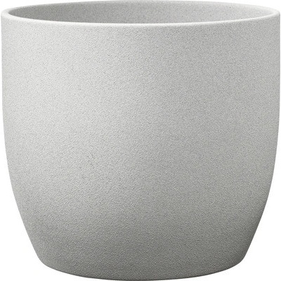 Soendgen Basel Stone Obal na kvetináč keramický Ø 19 cm x 18 cm svetlosivý