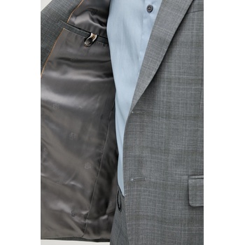 BOSS Вълнен костюм boss мъжки в сиво с меланжов десен 50546122 (50546122)