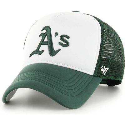 47 brand Шапка с козирка 47 brand MLB Oakland Athletics в зелено с апликация B-TRTFM18KPP-DG (B.TRTFM18KPP.DG)