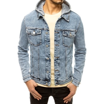 pánská džínová bunda s kapucí TX3615 modrá