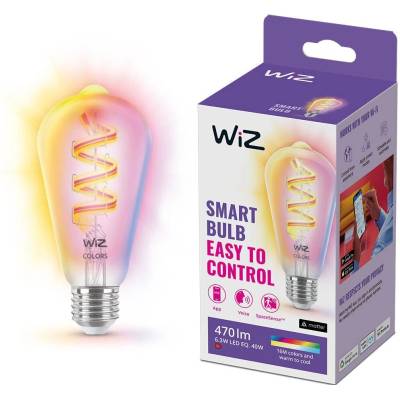 PHILIPS WiZ Wi-Fi BLE ST64 E27 6,3 W - barevná žárovka, nastavitelná teplota, stmívatelná 929003267301