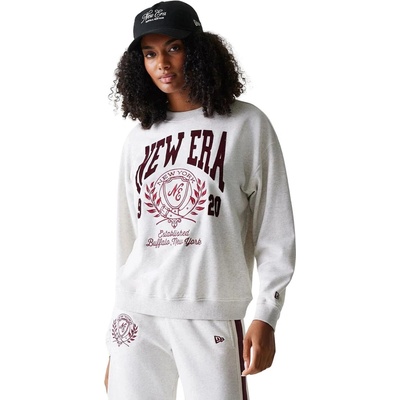 New Era Crest Graphic Crew Branded Ecru Gray Heather