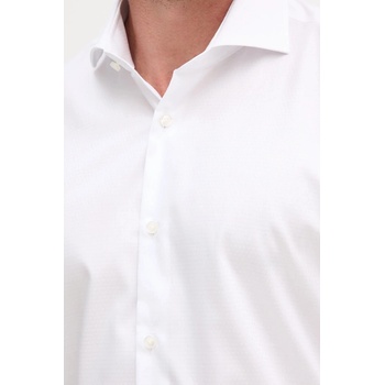 HUGO BOSS Памучна риза boss в бяло с кройка по тялото с италианска яка 50550925 (50550925)