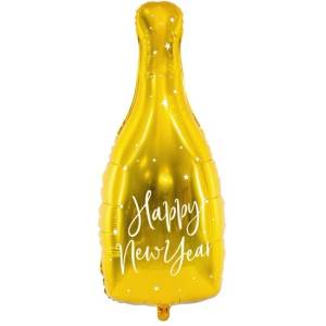 Party Deco Фолиев Балон "Бутилка - Happy New Year", в Златно (FB54M-019)