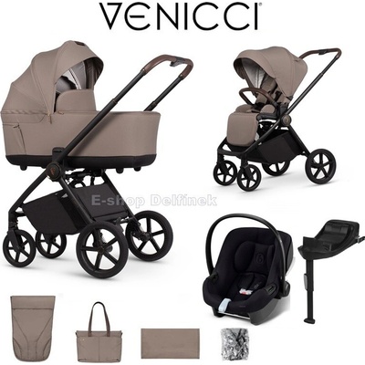 Venicci CLARO 2 + Cybex Aton B2 + základna 2026 Almond