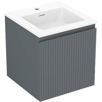 Mexen Rivel шкаф за баня 45 см с мивка Otis, 1 чекмедже, рифеловано, графит мат/бял мат - 91A20-04547-1-BF66-W18M01 (91A20-04547-1-BF66-W18M01)