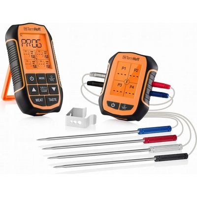 Bezdrátový teploměr se 4 sondami do udírny, grilu a trouby TermHoff THS-04 – Zboží Dáma