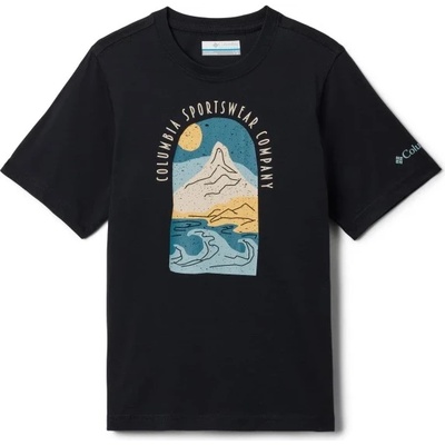 Columbia Детска тениска Columbia Kid's Valley Creek II S/S Graphic Shirt T-shirt - Black / Cozy Coastline (704-5866-0114)