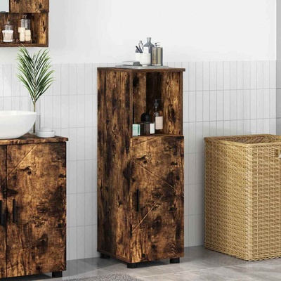 vidaXL Шкаф за баня Димян дъб 30 x 35 x 95 см Инженерно дърво & Метал (883319)