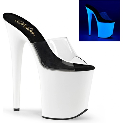 Pleaser USA Pleaser Flamingo-801UV Clr/Neon Wht 39