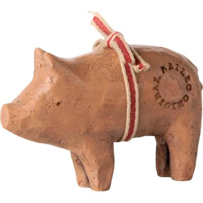 Vánoční ozdoba prasátko se stuhou Pig Small Maileg