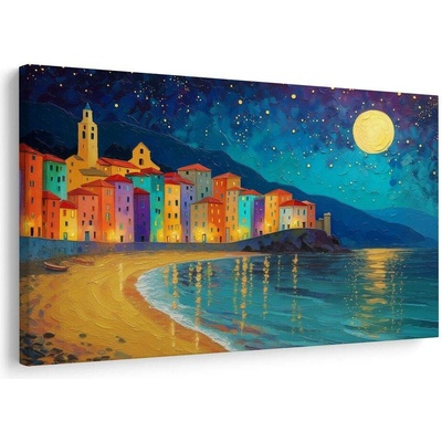 Obraz noční město u moře - 60x40