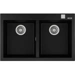 Teka Гранитна мивка, авт. клапан, за шкаф 80 см ForSquare 2B 790 TG ЧЕРНА (M.1029.ЧЕ) - bay Мивка за вграждане