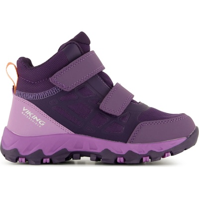 Viking Детски туристически обувки Viking Kid's Track Mid WP 2V Walking boots - Aubergine / Lilac - размер 35 (EU) (702-3434-0124)