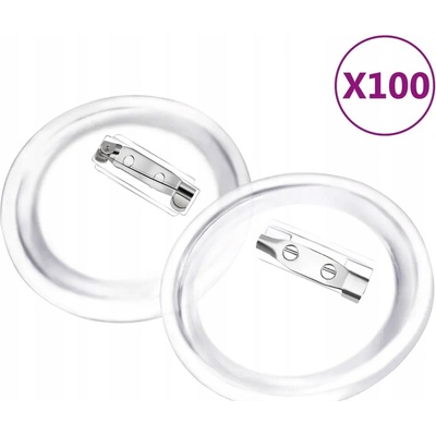 Greatstore Placky se špendlíky 100 setů akryl 58 mm