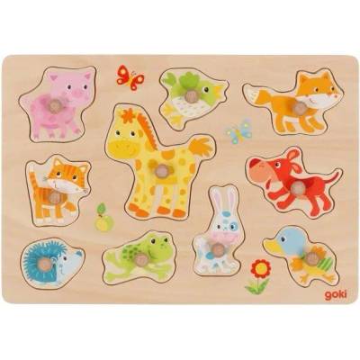 Goki - Puzzle Puzzle Drevená vkládačka Mláďatá - 1 - 39 piese