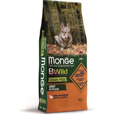 Monge BWild Grain Free Adult All Breed kachna s bramborem 12 kg