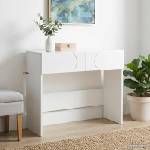 vidaXL Конзолна маса Бяло 96, 5 x 38 x 75 см Инженерно дърво (8011639)