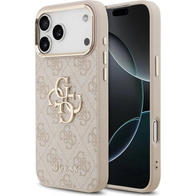 GUESS Гръб Guess PU Leather 4G Metal Logo Gold Frame MagSafe Case за iPhone 17 Pro Max - Розов