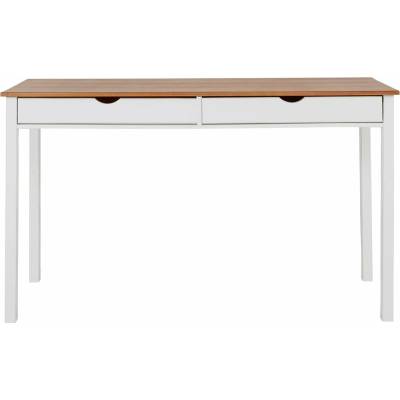 Bielo-hnedý pracovný stôl Støraa Gava, dĺžka 140 cm