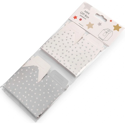 Dárková mini krabička s visačkou - stříbrná (4 ks)
