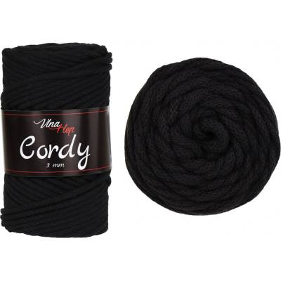 Vlna-hep Cordy 3mm - šňůra bavlna Cordy 3mm: 8001 Černá