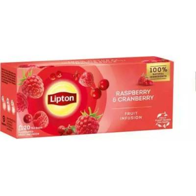 Lipton Fruit Infusion ovocný čaj maliny a brusinka 20 x 1,6 g