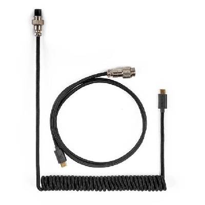 Кабел за клавиатура Keychron Coiled Aviator Custom USB Cable, USB-C - USB-C, Черен (Cab-B)