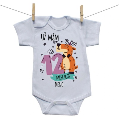 Boodyy Body s krátkym rukávom Už mám 12 mesiacov so zvieratkom