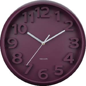 Karlsson Стенен часовник Elevated Classic Numbers, тъмнолилав (KA6052PU)