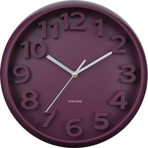 Karlsson Стенен часовник Elevated Classic Numbers, тъмнолилав (KA6052PU)