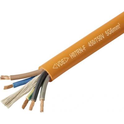 Tru Components TC-13537028 kabel s gumovou izolací H07RN-F 5 G 6 mm² oranžová 1m