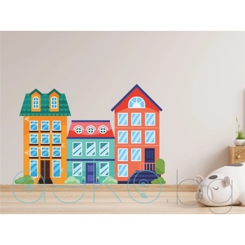 Image 1 of Цветни къщички - стикер за декорация (1652)