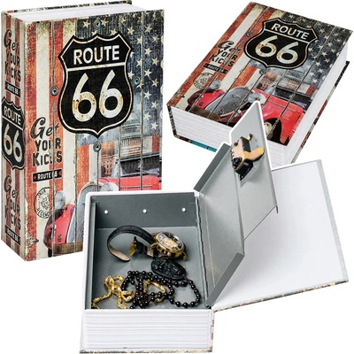 LEAN Toys Kniha – sejf na kľúč s motívom Route 66