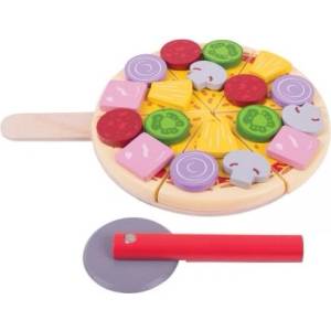 Bigjigs Toys - Направи си пица с дървени елементи (BJ457)