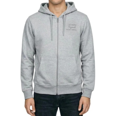 Lee Cooper Originals na zips kapucňou šedá